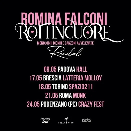 ROMINA FALCONI: le date di Rottincuore - Monologhi Biondi e Canzoni Avvelenate - Recital