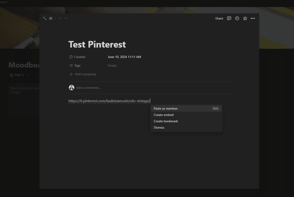 Come Embeddare Pinterest all'interno di Notion per Condividere i Tuoi Pin