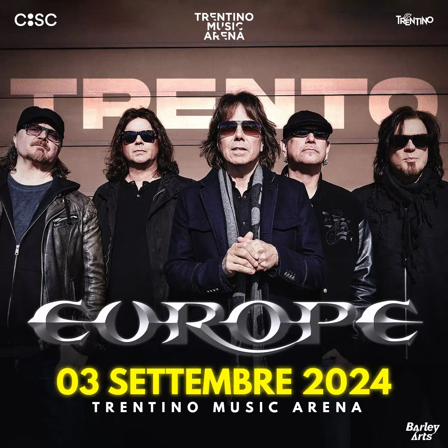 EUROPE: Una Data a Trento a Settembre alla Trentino Music Arena